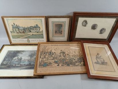 Large collection of prints and framed engravings,...