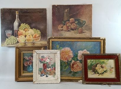 Set of six signed still lifes, including:
H....