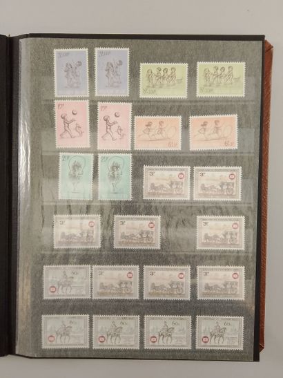 Suite of four stamp albums, mainly Belgian:...