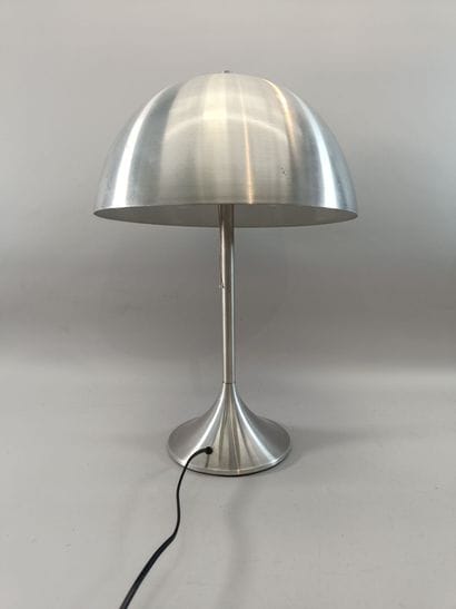 Brushed aluminum mushroom lamp with two light...