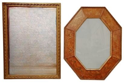 Two decorative gilded wood mirrors 
H: 89.5...