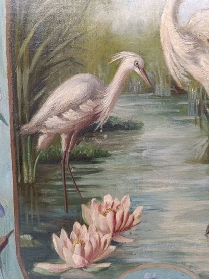 20th-Century School. 
The Two Herons, Surrounded...