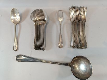 Silver-plated serving set including 12 pieces...