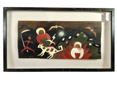 20th-century modern school. 
Oil on wood...