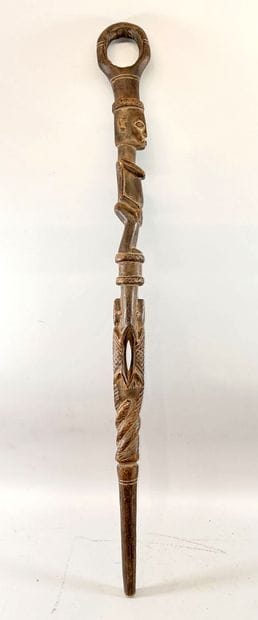 DOGON - Carved wooden ceremonial staff 
H....