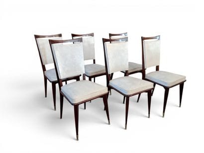 Dining room set in Macassar ebony and varnished...