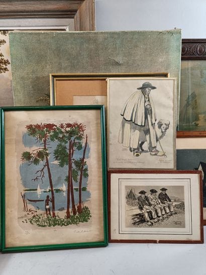 Set of 24 pieces, including illustrations,...