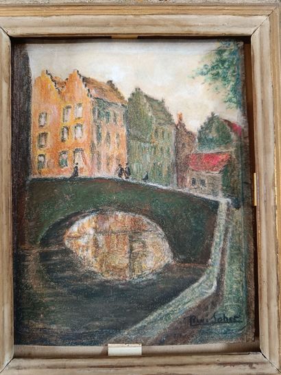 20th-Century School
Set of three framed pieces,...