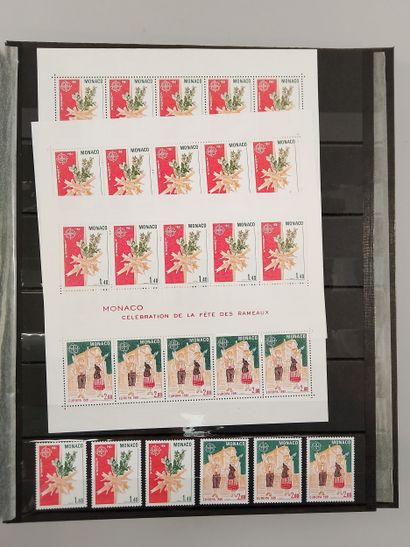 Suite of eight stamp albums, mainly Monaco:...