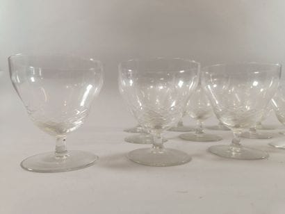 A small set of crystal stemware, including:...