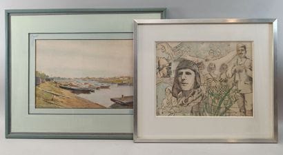 20th-century French School. 
Boats at the...