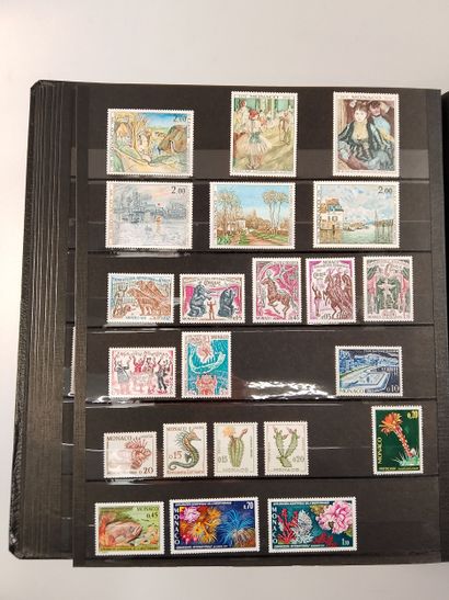 Suite of eight stamp albums, mainly Monaco:...