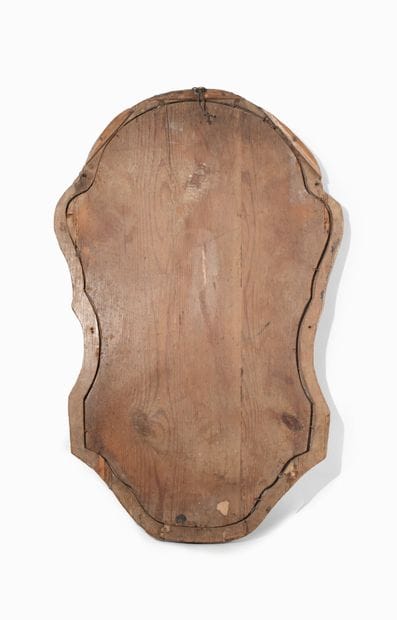Mirror with a natural wood frame, carved...