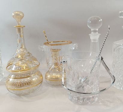 A collection of carafes made of ordinary...