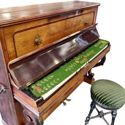Gaveau upright piano in walnut and walnut...