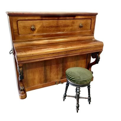 Gaveau upright piano in walnut and walnut...