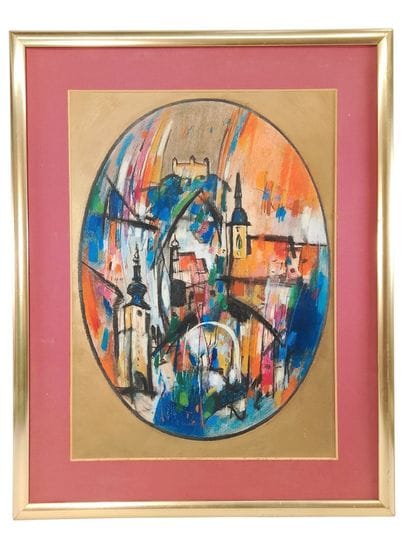 20th-century school. Russia?
Semi-abstract...