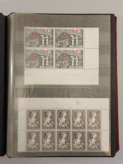 Suite of four stamp albums, mainly Belgian:...