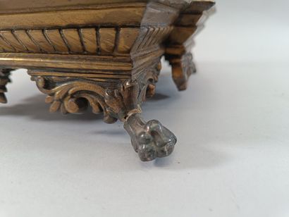 Cathedral' table clock in bronze and gilt...