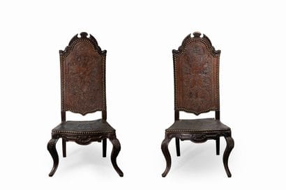 PORTUGAL - 18th century
Pair of carved wood...
