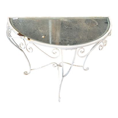 White wrought-iron furniture set, including:
2...