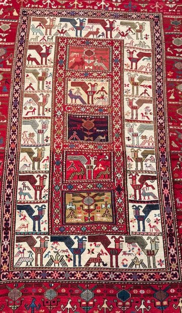 IRAN - Three Soumak-style Kilim rugs
100...