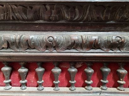 Large rectangular mirror in molded and carved...