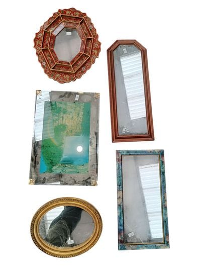 Lot consisting of four mirrors, a small collection...