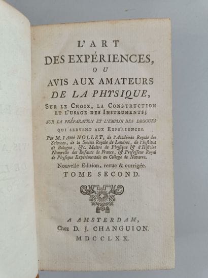 Abbé NOLLET - The Art of Experiments, or...