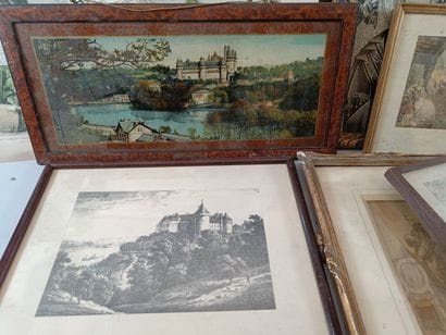 Large collection of prints and framed engravings,...