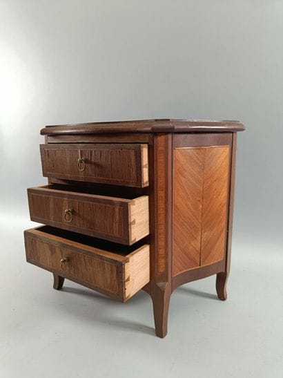 Small miniature Louis XV-style wooden cabinet...