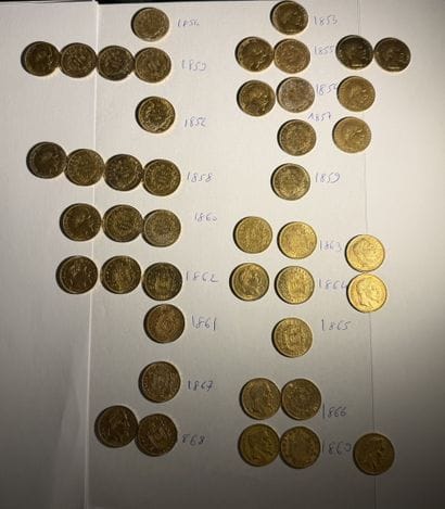 FRANCE - SECOND EMPIRE
43 monnaies 20F or,...