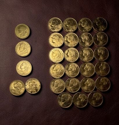 - 20F or jaune 1896 SUISSE - A/ Tête d'Helvetia...