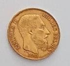 Deux pièces en or de 20 Francs Leopold II...