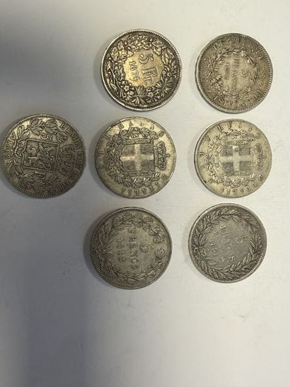 Vittorio Emanuele II 1875 et 1876, 5F
Louis-Philippe...