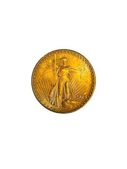 Une pièce en or de 20 dollars 1924 (États-Unis)
P...