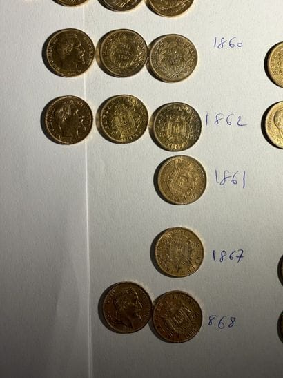 FRANCE - SECOND EMPIRE
43 monnaies 20F or,...