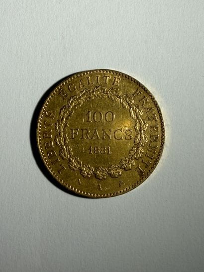 FRANCE. Une pièce en or 900‰ de 100 Francs...