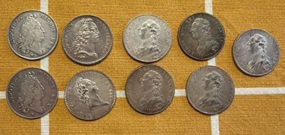 9 jetons argent Ancien Régime
- 5 jetons...