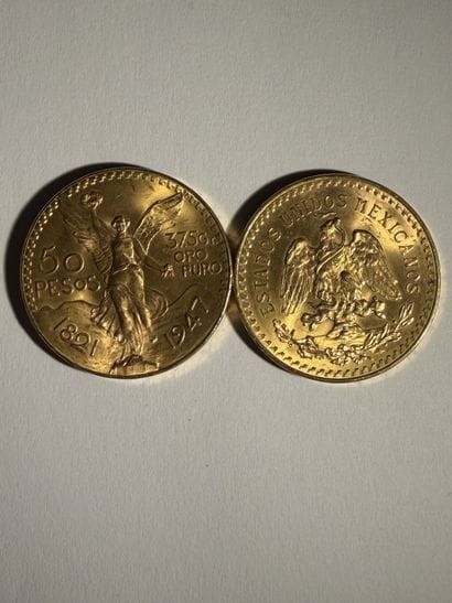 MEXIQUE - 1847
2 x 50 PESOS Estados unidos...