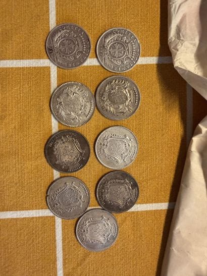 9 jetons argent Ancien Régime
- 5 jetons...