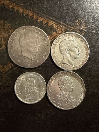 4 monnaies en argent
- WILHELM II DEUTSCHER...