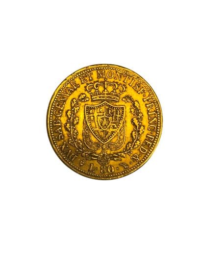 Une pièce en or de 80 Lires 1826 (Italie)
P...