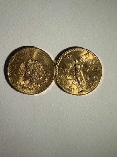 MEXIQUE - 1847
2 x 50 PESOS Estados unidos...