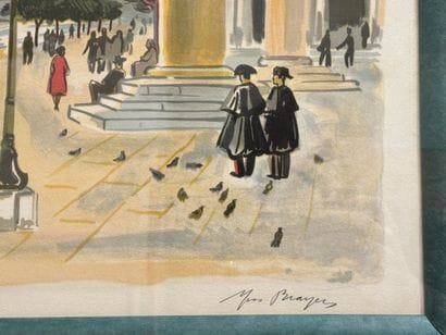 Yves BRAYER (1907-1990)
Vue de Venise 
Lithographie...