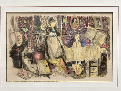 Emilio GRAU-SALA (1911-1975) 
Le coucher
Lithographie...