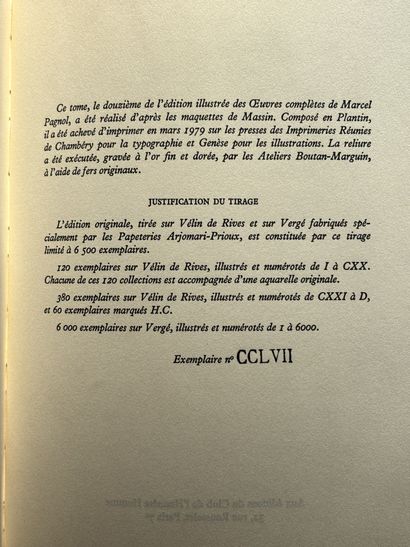 MARCEL PAGNOL OEUVRES COMPLÈTES, éditions...