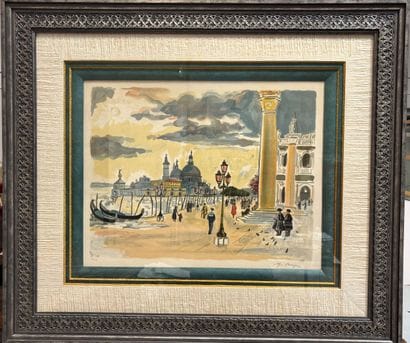 Yves BRAYER (1907-1990)
Vue de Venise 
Lithographie...