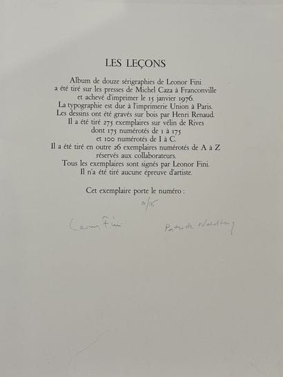 Leonor FINI (1907-1996) et Patrick WALDBERG...