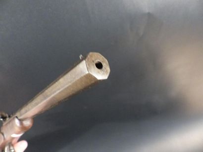Pistolet de chambre en métal et noyer à canon...